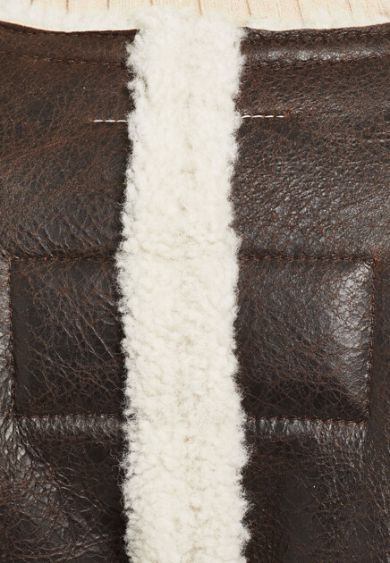 Дубленка с V-образным вырезом MM6 Maison Margiela