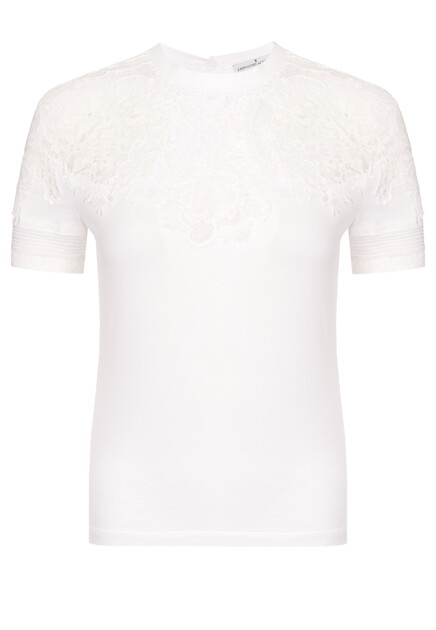 Футболка с отделкой кружевом ERMANNO SCERVINO