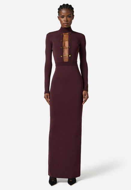 Длинное платье с открытой спиной ELISABETTA FRANCHI - ИТАЛИЯ