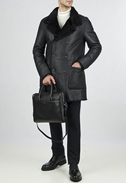 Дубленка с воротником-стойкой GIORGIO ARMANI