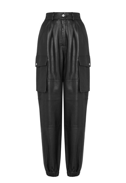 Кожаные брюки-карго MOSCHINO JEANS