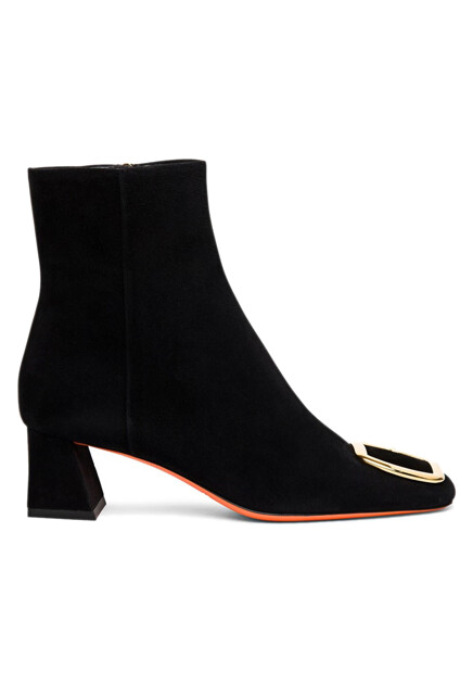 Замшевые ботильоны , черные SANTONI - ИТАЛИЯ