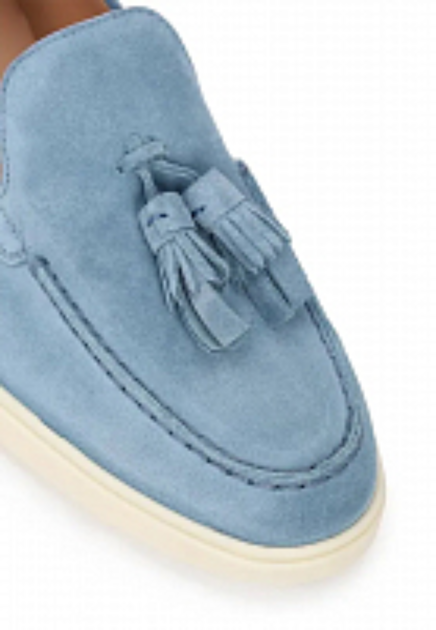 Лоферы SANTONI capsule  - Замша - цвет голубой