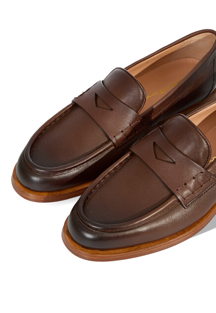 Лоферы SANTONI  - Кожа - цвет коричневый
