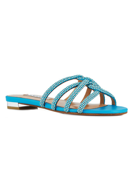 Сланцы с декором из страз AQUAZZURA