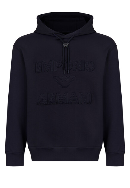 Худи с вышитым логотипом EMPORIO ARMANI
