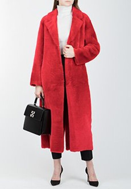 Красная шуба из овчины VALENTINO RED