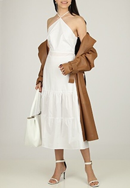 Платье миди с открытыми плечами PATRIZIA PEPE