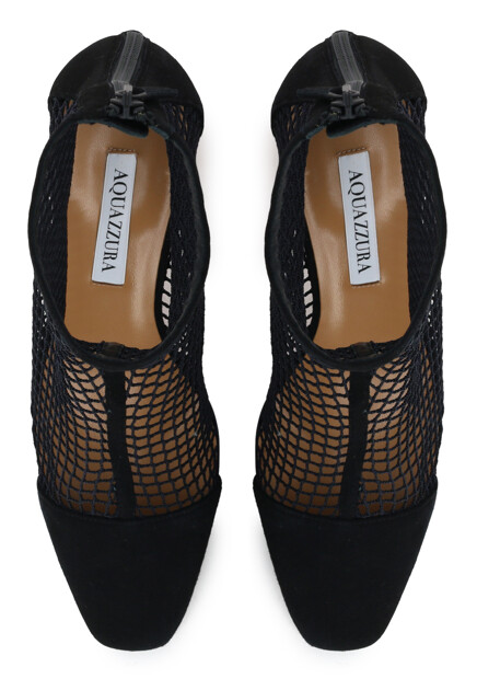 Ботильоны AQUAZZURA  - Текстиль - цвет черный