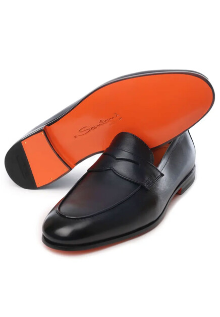 Лоферы из гладкой кожи  SANTONI - ИТАЛИЯ