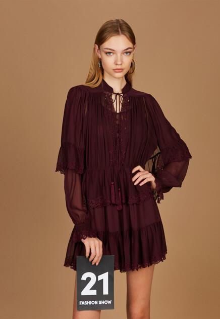Платье TWINSET Milano  - Вискоза - цвет бордовый