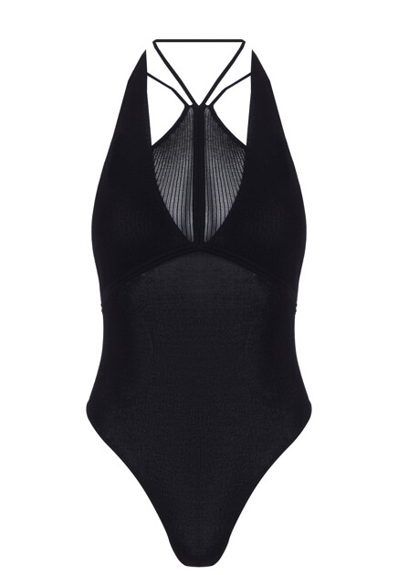 Боди на бретелях в рубчик DION LEE
