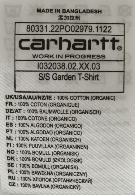Футболка из хлопка с принтом на спине CARHARTT WIP - США