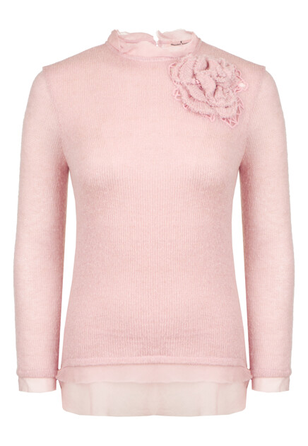 Джемпер с объемным цветком ERMANNO SCERVINO
