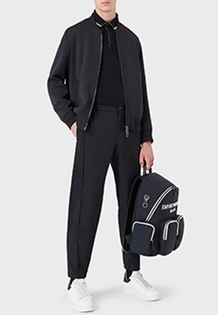Поло из мерсеризованного хлопка с вышитым логотипом EMPORIO ARMANI