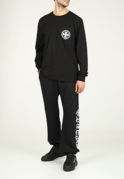 Хлопковый лонгслив с накладным карманом CHROME HEARTS