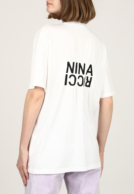 Объемная футболка с вышивкой на спине NINA RICCI