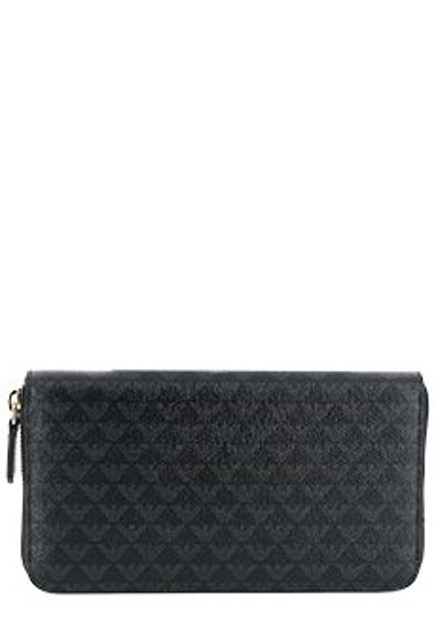 Черный кошелек из экокожи EMPORIO ARMANI