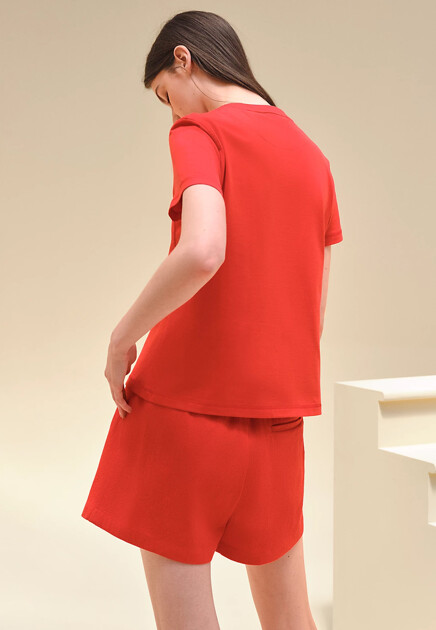 Хлопковая футболка с вышивкой на кармане HERMES - ФРАНЦИЯ