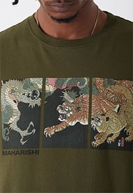 Хлопковая футболка с нагрудным принтом  MAHARISHI