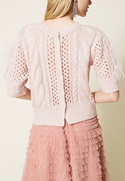 Двусторонний кардиган с перьями TWINSET Milano
