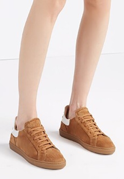 Коричневые замшевые кеды CASADEI