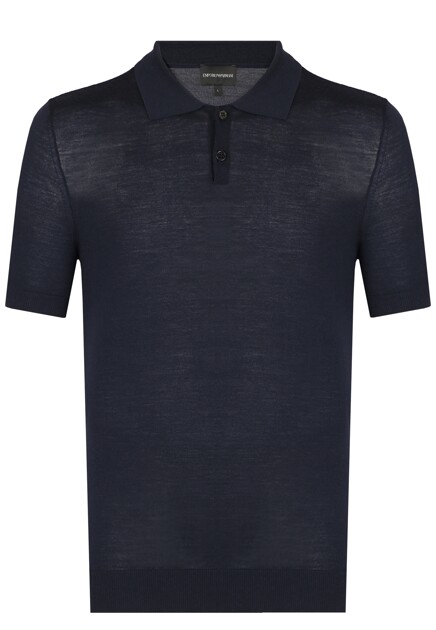 Поло из тонкой шерстяной пряжи EMPORIO ARMANI