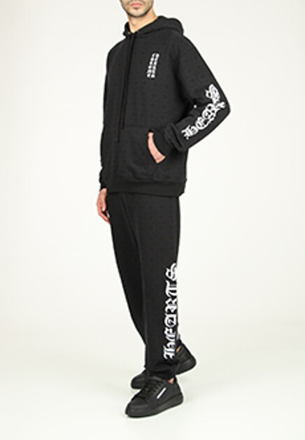 Толстовка из хлопкового футера с паттерном CHROME HEARTS