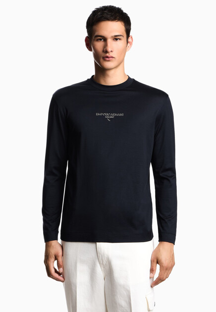 Лонгслив EMPORIO ARMANI  - Хлопок, Лиоцелл