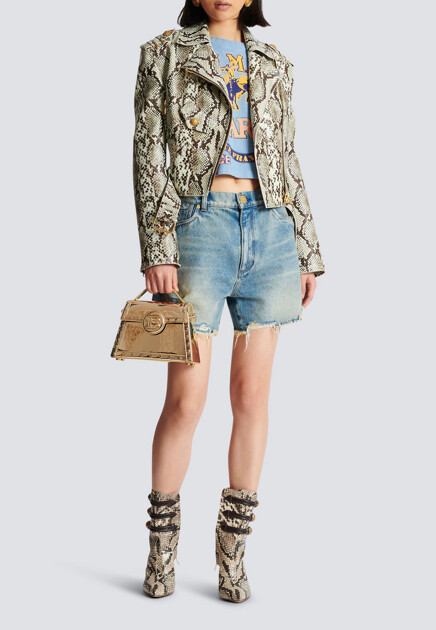 Укороченная футболка с принтом Balmain Western BALMAIN - ФРАНЦИЯ