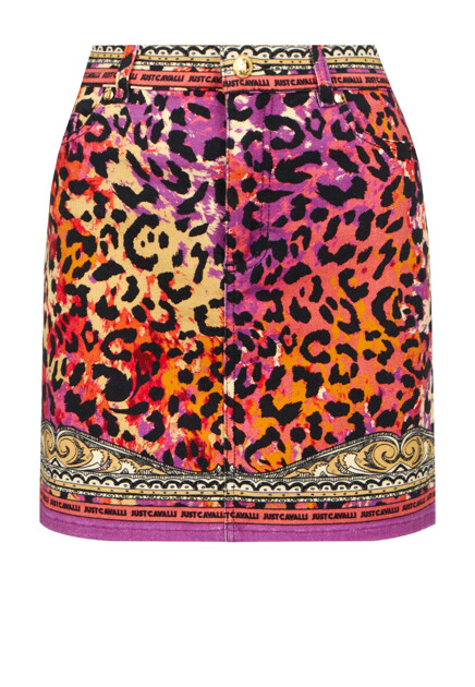 Юбка из денима с принтом  JUST CAVALLI
