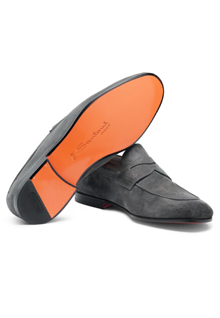 Лоферы SANTONI  - Замша - цвет серый