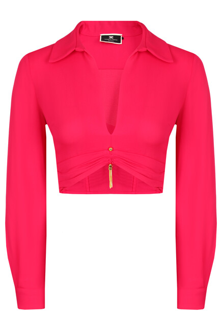 Укороченная рубашка из вискозы ELISABETTA FRANCHI