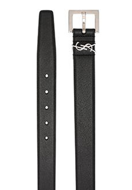 Черный ремень SAINT LAURENT