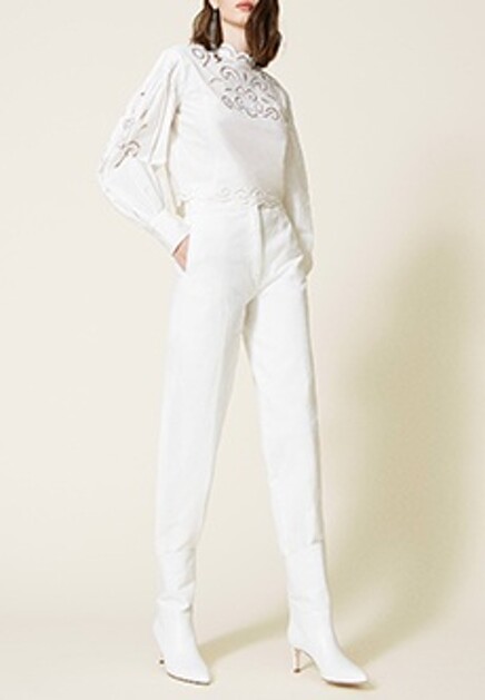 Блуза с вышивкой hemstitch TWINSET Milano