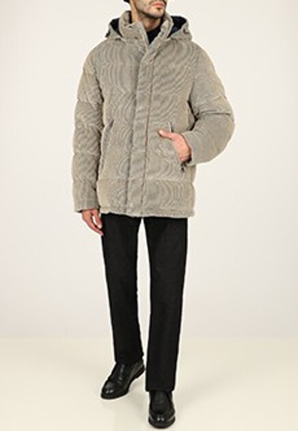 Вельветовый стеганый пуховик CORNELIANI