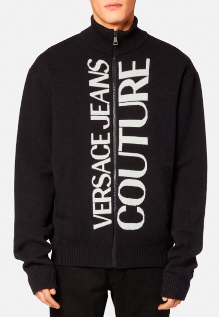 Кардиган на замке с крупным логотипом  VERSACE JEANS COUTURE