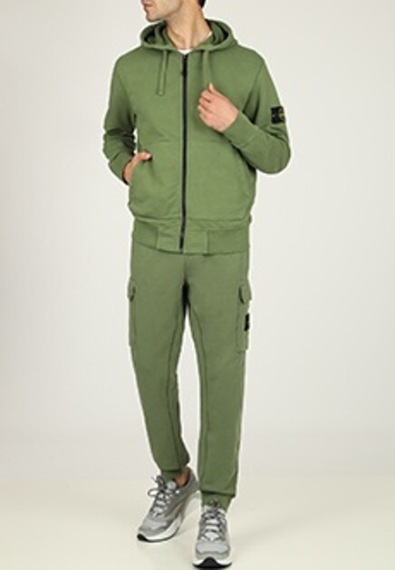 Толстовка на молнии с нашивкой STONE ISLAND