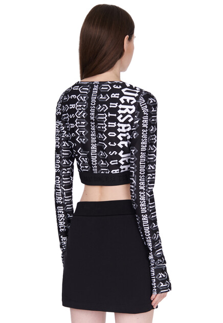 Кроп-топ с логотипированным принтом  VERSACE JEANS COUTURE