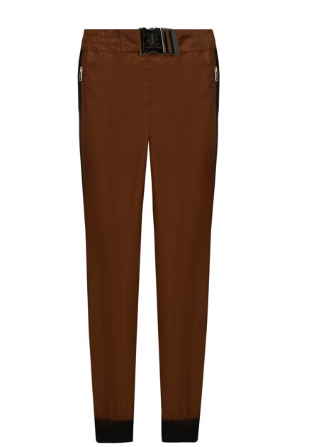 Зауженные брюки из экокожи с лампасами ERMANNO SCERVINO