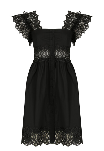 Мини-платье с кружевом ALBERTA FERRETTI