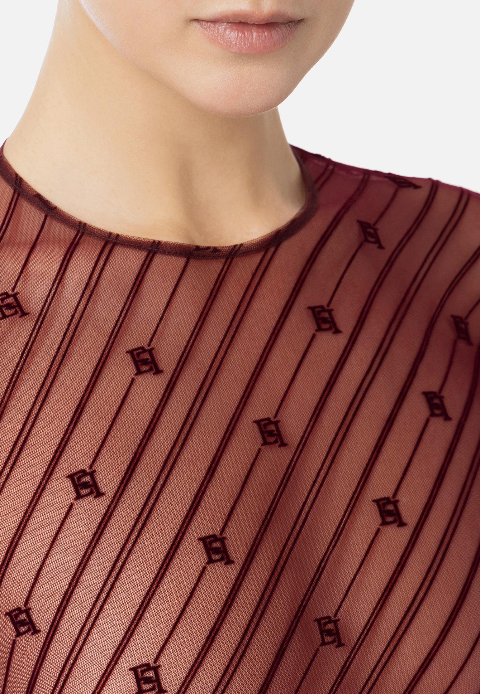 Боди ELISABETTA FRANCHI  - Полиамид - цвет бордовый