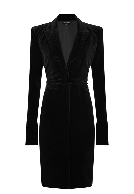 Приталенное бархатное платье TOM FORD