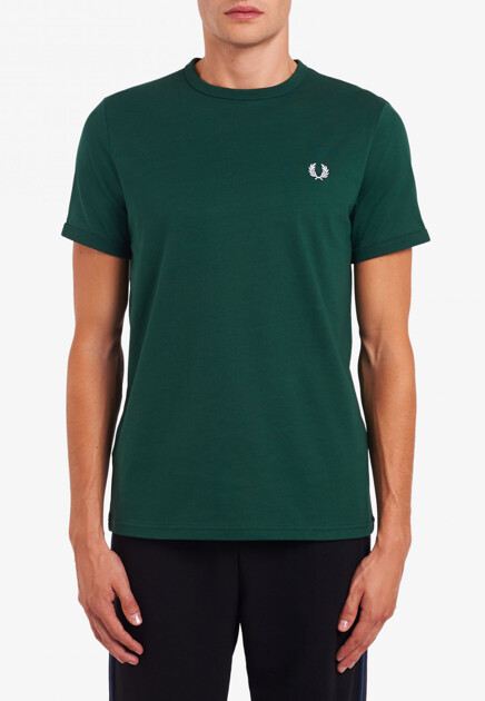 Футболка FRED PERRY  - Хлопок - цвет зеленый