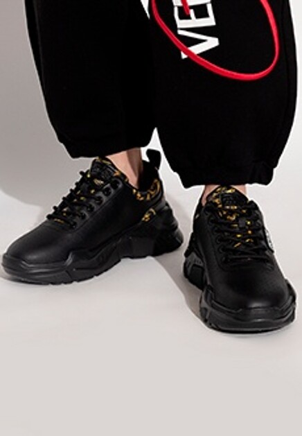 Черные кроссовки garland speedtrack VERSACE JEANS COUTURE