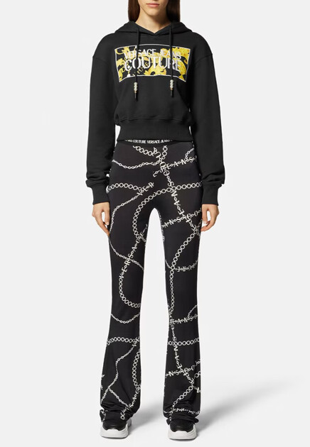 Укороченное худи с вышитым логотипом VERSACE JEANS COUTURE