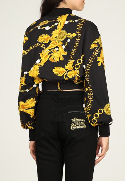 Укороченный свитшот с узором VERSACE JEANS COUTURE