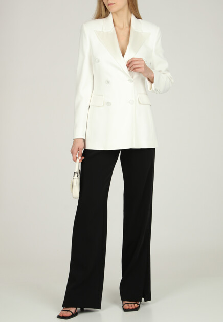 Приталенный пиджак с атласными лацканами ERMANNO SCERVINO