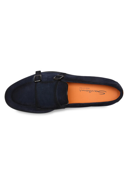Лоферы SANTONI  - Замша - цвет синий