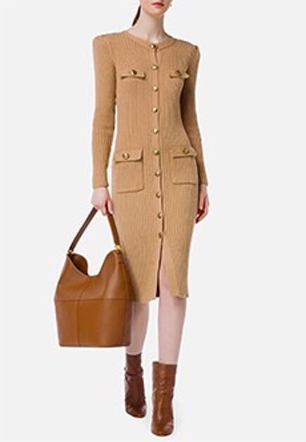 Трикотажное платье на пуговицах ELISABETTA FRANCHI